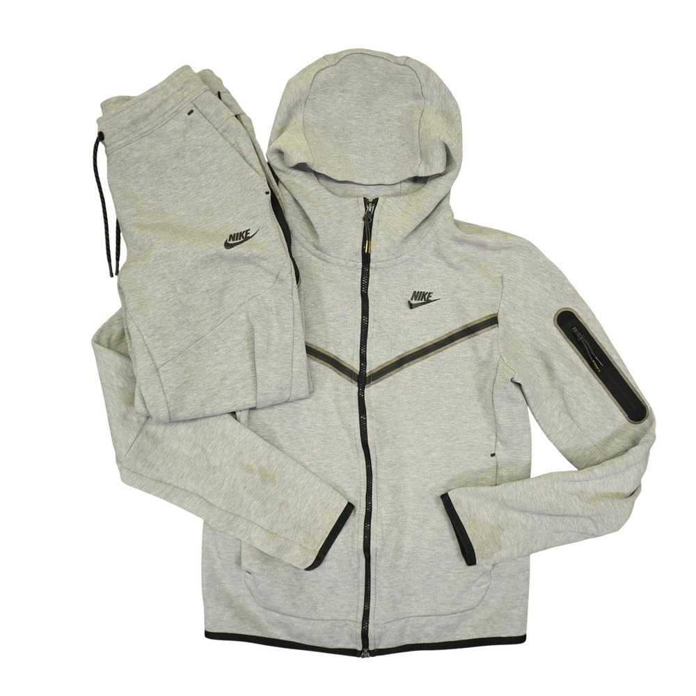 Nike Tech Fleece Full Zip Hoodie and Pants Set Men XS Grey Sportswear Activewear